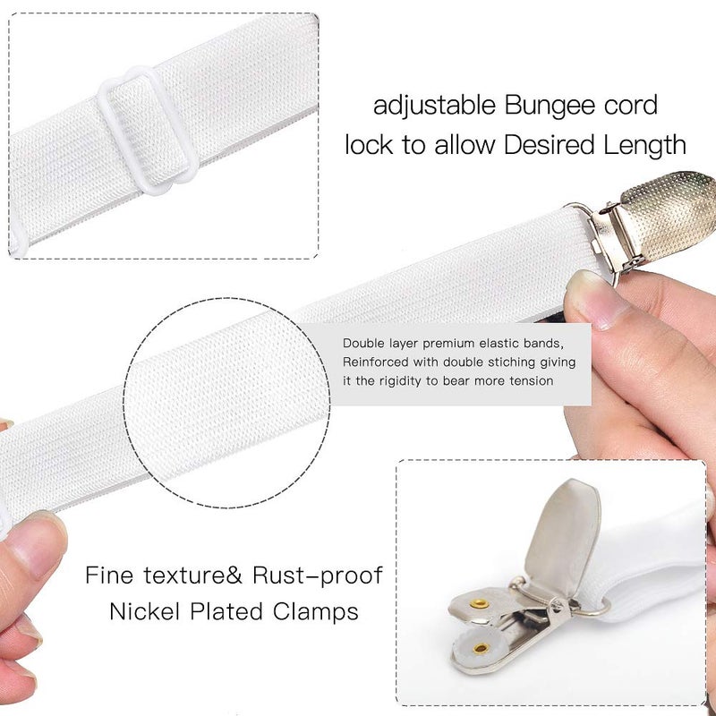 Goodtimes Adjustable Bed Sheet Clips, Sheet Fasteners Holder Straps and Suspender, Gripper, Extend From 21" to 80" Long Style Elastic Fasteners Bands Heavy Duty Suit for Mattress, Sofa, Couch, Recliner and More - Image 2